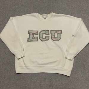 Vintage Lee ECU Crewneck Sweatshirt Ivory Size L Graphic Print